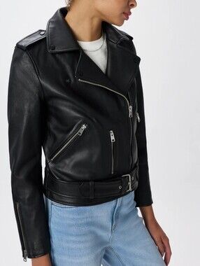 Quince 100% Top Grain Sheep Leather Moto Jacket – Medium – New Without Tags